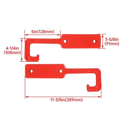 DURAFORCE Pair Red Steel Tow Hooks Kit For Jeep Grand Cherokee WK2 2015-2023 2016