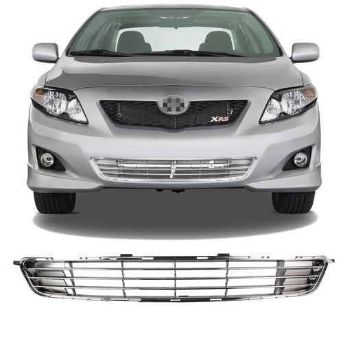 DURAFORCE Front Bumper Lower Chrome Grille Grill for 2009-2010 Toyota Corolla LE CE