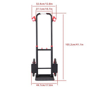 DURAFORCE W/ 6 TPR Wheels Stair Climbing Hand Truck Capacity:440lbs Telescoping Handle