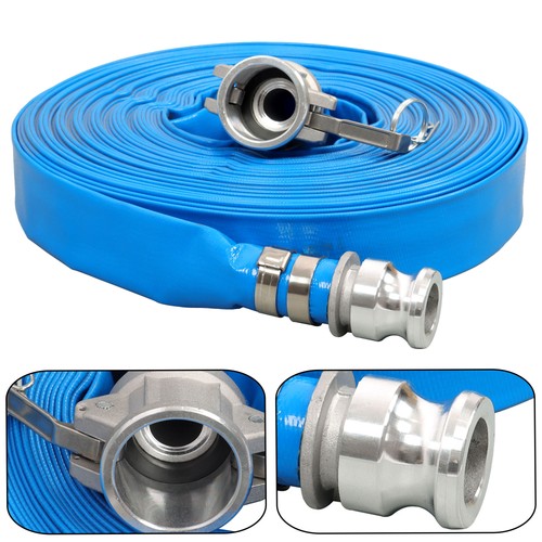 DURAFORCE 1-1/4" x 100' Pvc Backwash Discharge Hose For Swimming Pools W/ Pin Lug Fittings