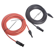 DURAFORCE Solar Panel Extension Cable Wire Connector 1 Pair 30ft Black + Red 12AWG New