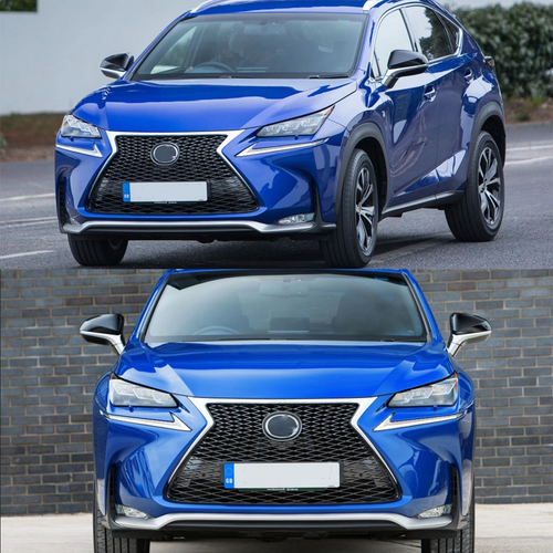 DURAFORCE Front Bumper Grille For 2015-2017 Lexus NX200T NX300H F Sport Grill Chrome Black