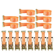 DURAFORCE 8 Set E-Track Ratchet Straps 2" x15' 4400LB Tie Down USA