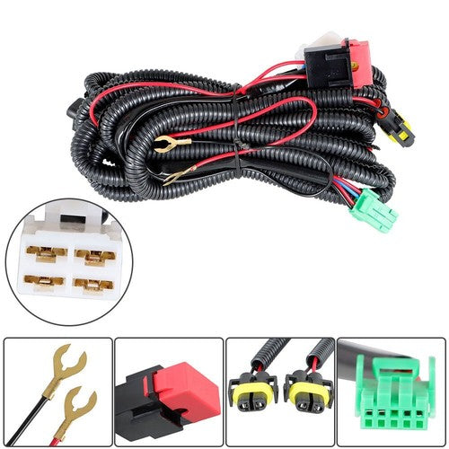 DURAFORCE Driver+Passenger Side Fog Lights w/Bulbs+Wiring For Toyota Sienna LE 3.5L 11-17