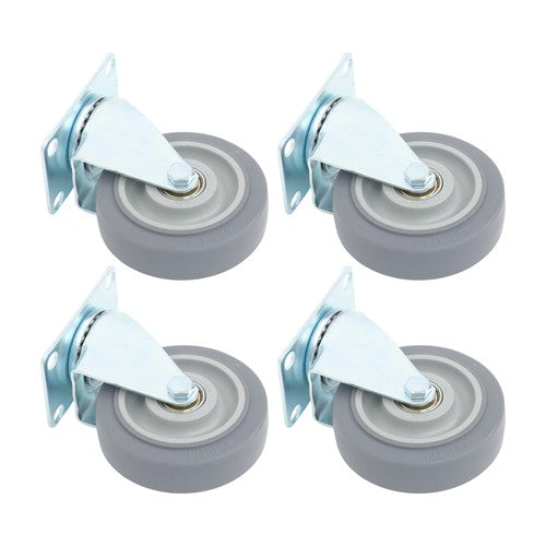 DURAFORCE 4 Pack Grey With Diagonal Bar 1200 Lbs 4 Inch Swivel Caster Wheels Heavy Duty
