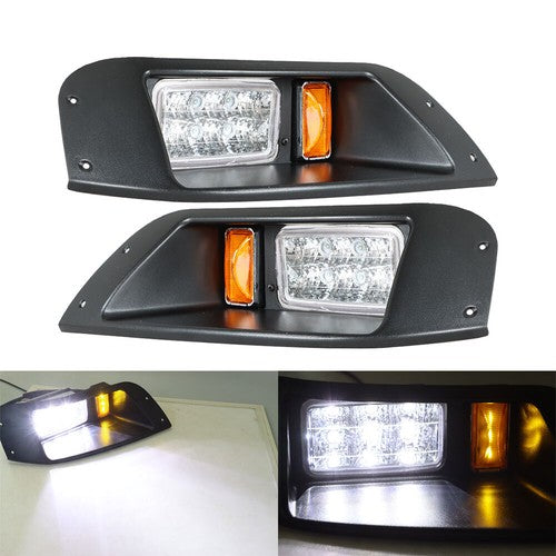 DURAFORCE For EZGO TXT Golf Cart Gas&Electric 12V LED Headlight & Tail Light Kit W/ Wire