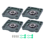 DURAFORCE 4Pcs UCP204-12 Cast Iron Pillow Block Flange Bearings - 3/4" hole with seat
