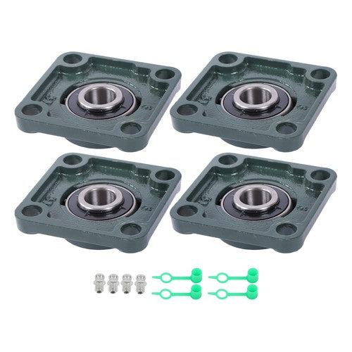 DURAFORCE 4Pcs UCP204-12 Cast Iron Pillow Block Flange Bearings - 3/4" hole with seat