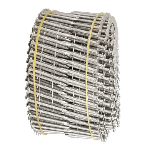 DURAFORCE 3600Pcs 15 Degree Wire Coil 1-1/4” ×.09” Ring Shank Stainless Steel Siding Nails