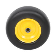 DURAFORCE 2Pcs 13x5.00-6 Flat Free Lawn Mower Tire And Wheel Solid Smooth Tread Yellow Rim
