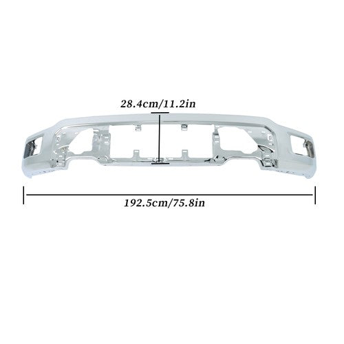 DURAFORCE Suit For Ford F-150 F150 2024-2025 Bumper Front Lower Chrome W/o Sensor Holes