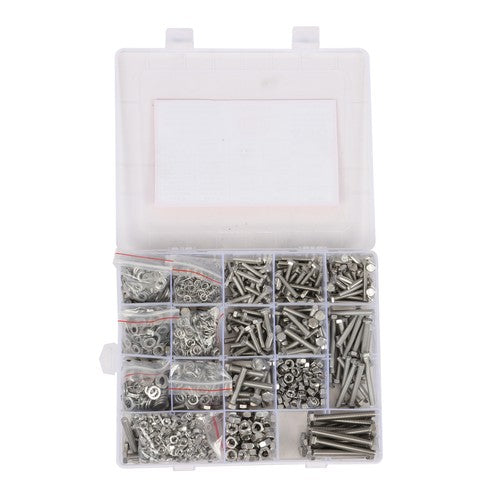DURAFORCE 1600PCS of M6 M4 M5 Heavy Duty Nuts Flat and Bolts & Lock Washers Assortment Kit