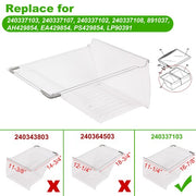 DURAFORCE Crisper Drawer Pan Compatible with Frigidaire Refrigerator 240337103 ( 2 Pack )