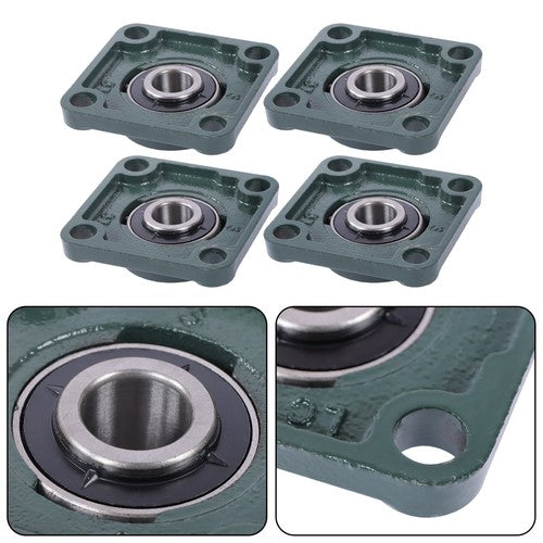 DURAFORCE 4Pcs UCP204-12 Cast Iron Pillow Block Flange Bearings - 3/4" hole with seat