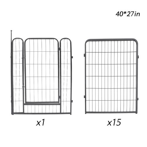 DURAFORCE 16 Panels 40 x 27 inch Dog Playpen Crate Fence Pet PlayPen Exercise Cage