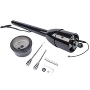 DURAFORCE Manual Column Floor Shift Tilt Steering Column w/ Wheel Adapter No Key Black 32"