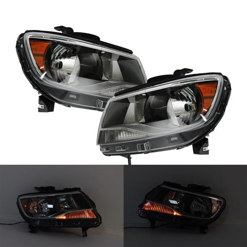 DURAFORCE Headlights Black Fit For Chevy Colorado 2015-2022 Halogen Projector LH & RH Pair