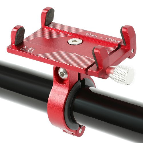 DURAFORCE Red Aluminum Motorcycle Bike Bicycle Holder Mount Handlebar For Cell Phone GPS