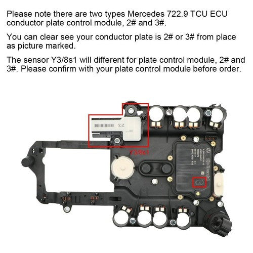 DURAFORCE Transmission Control Module Sensor Y3/8s1 For Mercedes-Benz 7G 722.9 TCU Plate