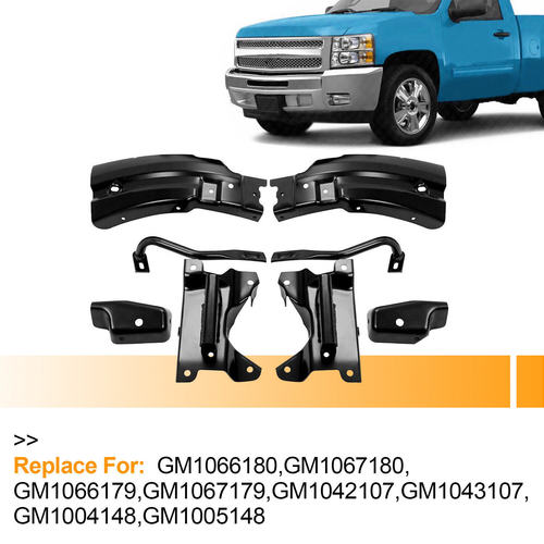 Front Bumper Mounting Support Brace Bracket 8pc Kit for Silverado 1500 2007-2013