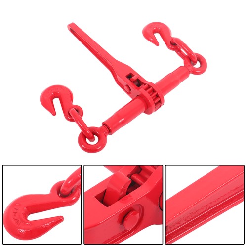 DURAFORCE Red 1/4in-5/16in G70 7800lbs W/G70 Grab Hook Adjustable Chain Binders ×2 Steel
