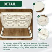 DURAFORCE 24"X14" White Marine Boat Hatch Deck Access Hatch Lid 180 Hinge Recessed Handle