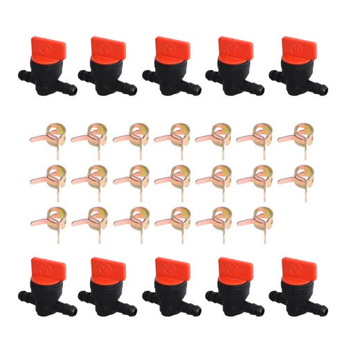 DURAFORCE 10Pack Straight In-Line Gas Fuel Shut-off/Cut-off Valves Petcock Motorcycle 1/4"