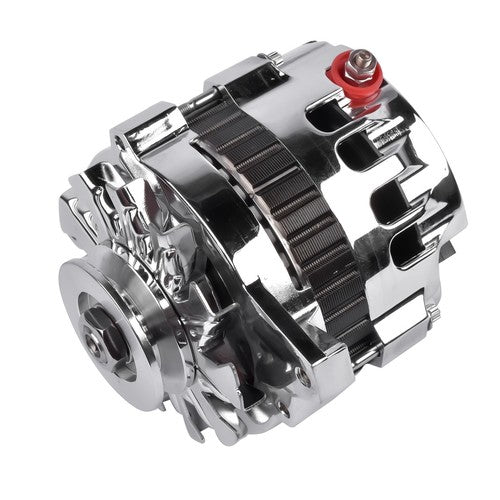 DURAFORCE 180A Chrome Alternator CS130 Style V-Belt Pulley for Chevy GM 7.4 5.0L 5.7L 6.2L