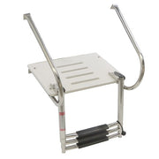 DURAFORCE USA 3-step Stainless Steel Ship Ladder With Platform Marine With Telescoping