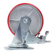 DURAFORCE 1 x 6' Heavy Duty Metal CASTERS Construction Red With Brakes