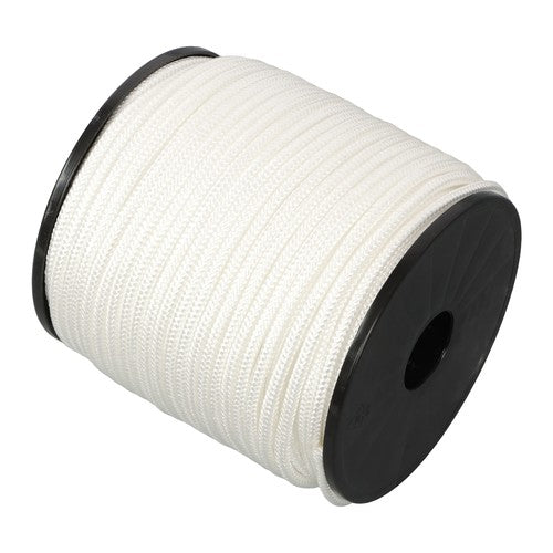 DURAFORCE 1/4 Inch 250ft White Nylon Solid Braid Rope Abrasion Resistance High UV
