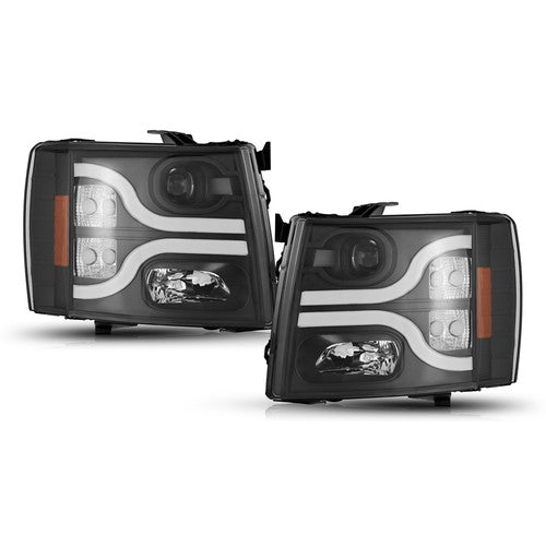 Projector Headlights Lamp LED for 2007-2013 Chevy Silverado 1500 2500 3500 HD