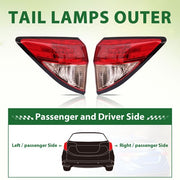 DURAFORCE For 2016 2017 2018 Honda HRV HR-V Tail Lights Rear Brake Lamp Outside LH&RH Pair