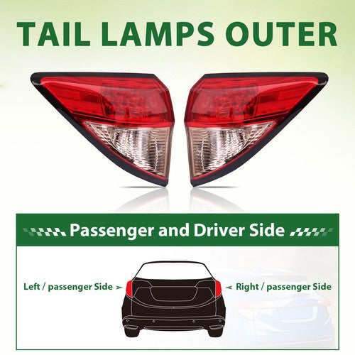 DURAFORCE For 2016 2017 2018 Honda HRV HR-V Tail Lights Rear Brake Lamp Outside LH&RH Pair