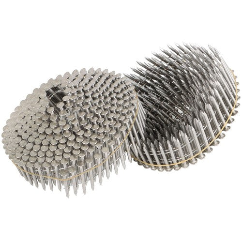 DURAFORCE 15 Degree Wire Coil 1-1/4 ×.09 Ring Shank Stainless Steel Siding Nails 1200Pcs