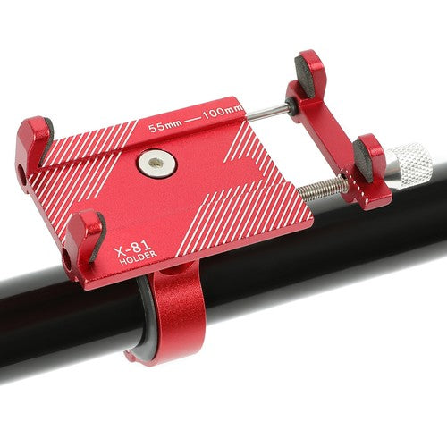 DURAFORCE Red Aluminum Motorcycle Bike Bicycle Holder Mount Handlebar For Cell Phone GPS