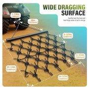 DURAFORCE 4X4FT Drag Harrow Tines Chain For ATV UTVs Leveling Lawn Tractors Garden Towing
