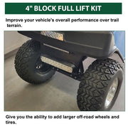 DURAFORCE 4" Block Full Lift Kit For EZGO Golf Cart 1975-1993 Marathon Electric 22" Tires