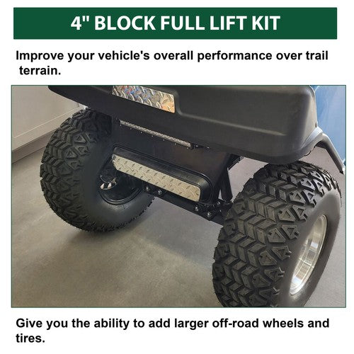 DURAFORCE 4" Block Full Lift Kit For EZGO Golf Cart 1975-1993 Marathon Electric 22" Tires