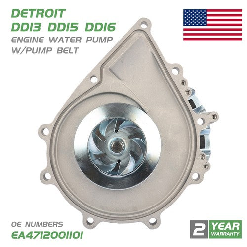 DURAFORCE For Detroit DD13 15 16 Variable Speed Water Pump W/Belt EA4722001601 A4712001101