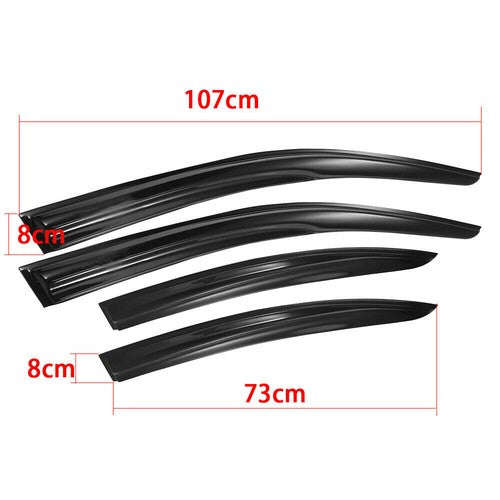 DURAFORCE Window Visors Sun Rain Guard Deflector For Mitsubishi Lancer Acrylic 4Door 08-17