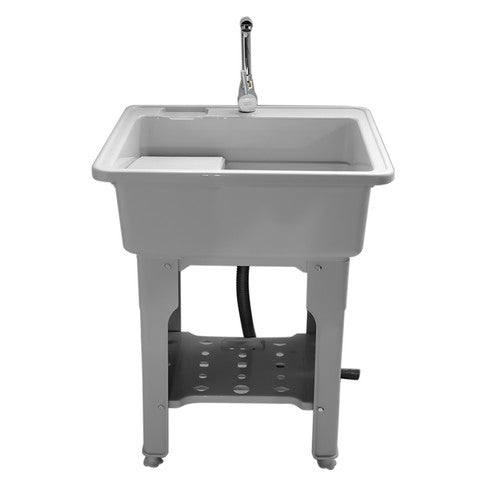 DURAFORCE 80 Freestanding Sink Commercial Laundry & Utility Room Sinks with Faucet Gray