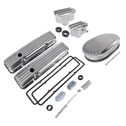 DURAFORCE Polished Valve Cover Breather PCV Valve Air Cleaner For 58-86 SBC Chevy 350 400