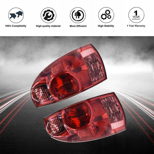 DURAFORCE 2pcs New Left+Right Red Rear Tail Brake Light Lamp Fit For Toyota Tacoma 08-15