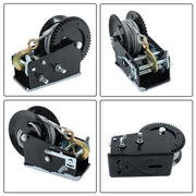 DURAFORCE Winch Steel+Polyester Black 3500lbs 33ft 4:1/8:1 26mm Hook Bidirectional Ratchet