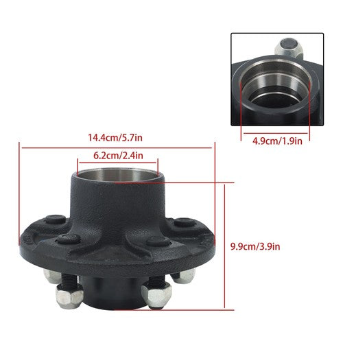 DURAFORCE 1 Set Fit For 5 on 4.5" Wheel Hub Kit and 8.25" Round #84 Spindle (7-Piece Set)