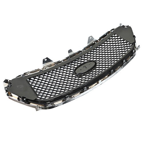 DURAFORCE Mesh Front Upper Bumper Grille Plastic Chrome Frame For Ford Taurus 2013-2019