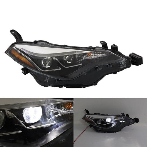 DURAFORCE Headlight Assembly Projector For Toyota Corolla 2017-2019 Halogen Black Right