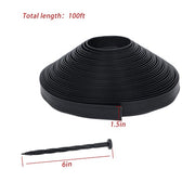 DURAFORCE Garden Edging Landscape Edging with 60 Spikes for Lawn 1.5 Inch 100FT Black