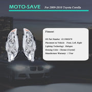 DURAFORCE Front Headlight Assembly For Toyota Corolla 2009-2010 LH + RH Pair Clear Lens
